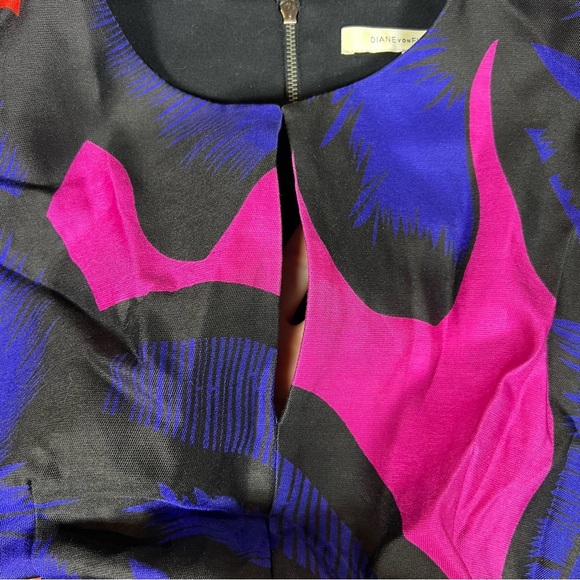 Diane VonFurstenberg Dress Womens 2 Yvette Silk Poppy Vibrant Party Feminine - Picture 2 of 9